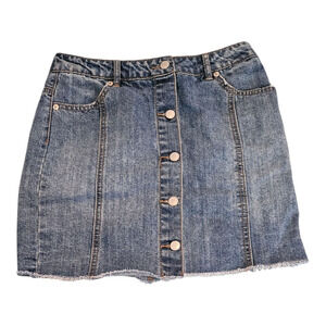 Highway Jeans Junior's Size 3/4 Denim Button Up Mini Skirt